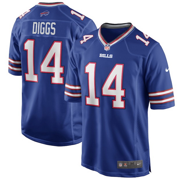 mens nike stefon diggs royal buffalo bills logo game player jersey